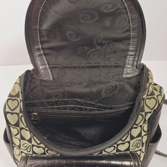 Stylish Brighton Black and Cream Heart Pattern Backpack Style Bag main image 9
